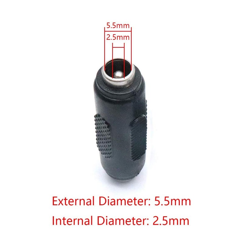 Eilumduo Hxchen 10Pcs DC Female to Female Power Jack Connector Adapter 2.5x5.5 mm for CCTV Camera - Image 2